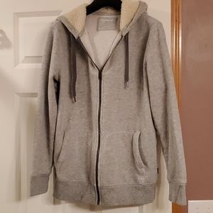 Express Grey Sherpa Hoodie